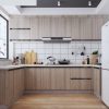 Tủ bếp chữ U nhẹ nhàng thanh lịch