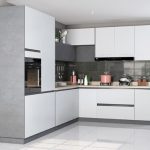 Tủ bếp kiểu module bằng gỗ thiết kế thông minh