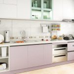 Mẫu tủ bếp gỗ công nghiệp tối giản