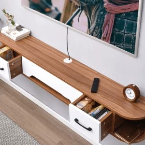 Kệ tivi gỗ treo tường phòng khách