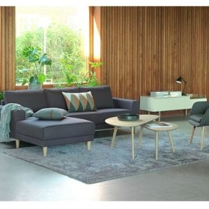 Sofa góc trái | EGENSE | vải Polyester | xám đậm | R228xS80/154xC80cm