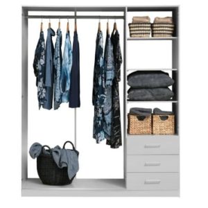 Tủ quần áo | HAGENDRUP | gỗ công nghiệp | trắng | R144xS50xC176cm