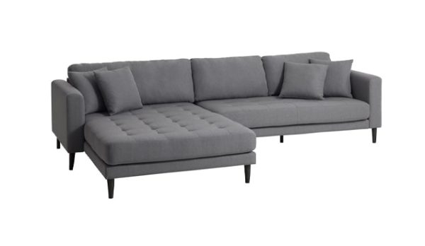 Sofa đổi góc | KANNIKHUS | vải polyester | xám đậm | R283xS91/174xC78cm