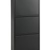 Tủ giày | HALLENSLEV | 3 ngăn | kim loại | đen | R50xS15cmxC104cm
