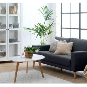 Sofa 3 chỗ | EGENSE | vải Polyester | xám đậm | R200xS80xC80cm