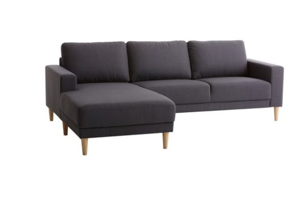 Sofa góc trái | EGENSE | vải Polyester | xám đậm | R228xS80/154xC80cm